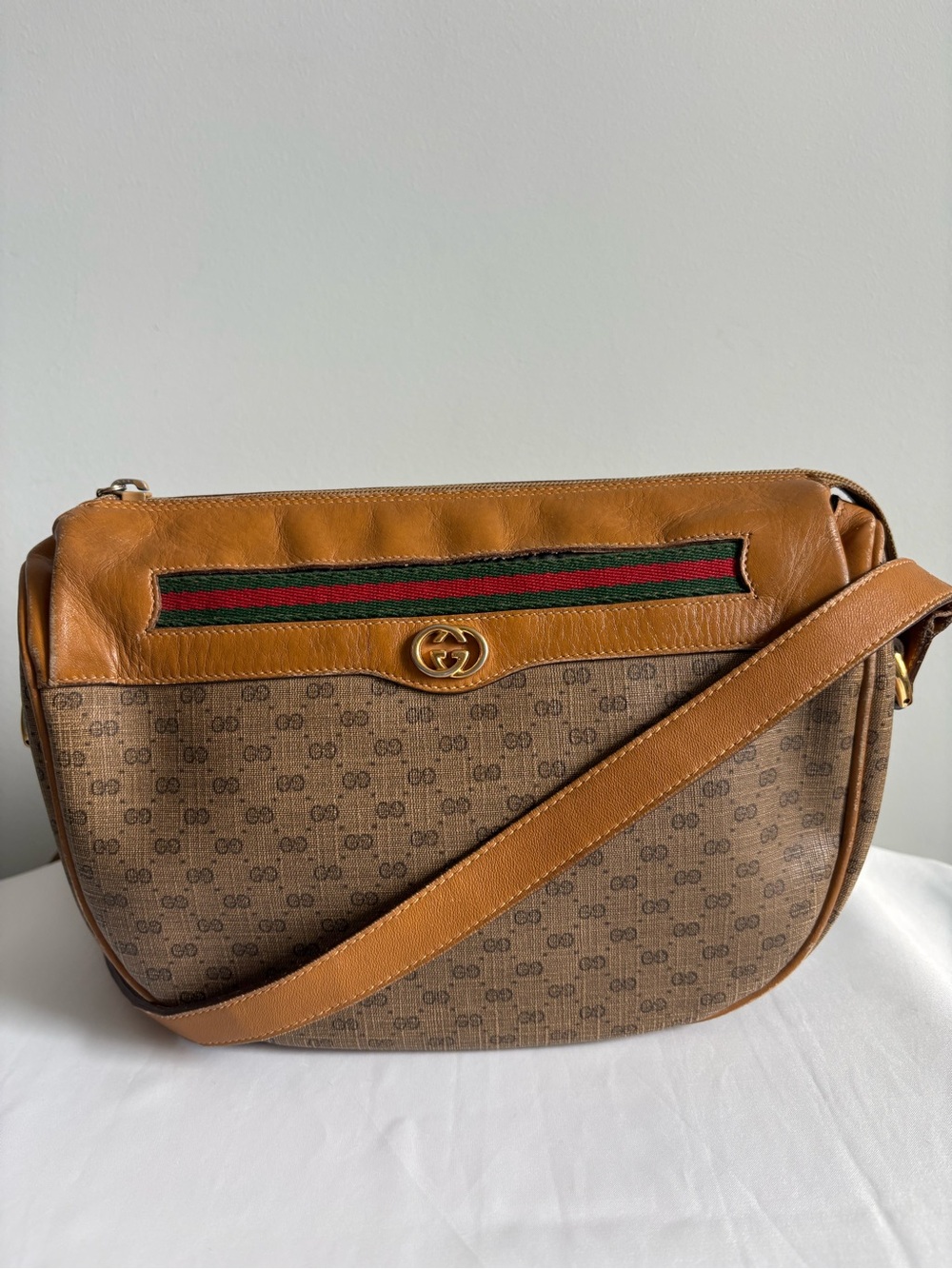 Gucci Micro GG Supreme Web Sherry Line Crossbody Bag
